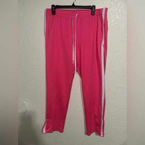 Pink Track Pants with White Stripes - Picture 1 of 5